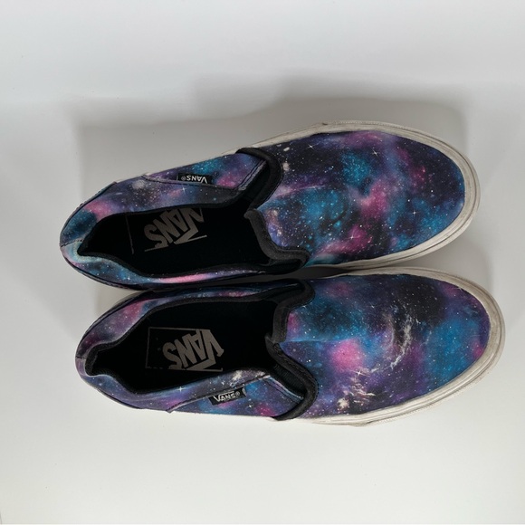 Vans Galaxy Slip-On Sneakers - Black and Purple Women’s 6.5 - Picture 5 of 8